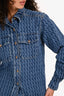 Victoria Beckham Blue Denim VB Monogram Button Up Shirt Size 4