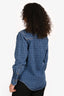 Victoria Beckham Blue Denim VB Monogram Button Up Shirt Size 4