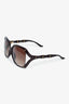 Gucci Burgundy/Gold Toned Bamboo Effect Sunglasses