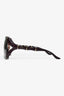 Gucci Burgundy/Gold Toned Bamboo Effect Sunglasses