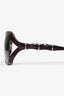 Gucci Burgundy/Gold Toned Bamboo Effect Sunglasses