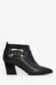 Roger Vivier Black Leather Buckle Ankle Boots Size 38