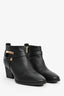 Roger Vivier Black Leather Buckle Ankle Boots Size 38