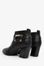 Roger Vivier Black Leather Buckle Ankle Boots Size 38