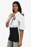 Burberry White Cotton Poplin Logo Cinched Waist Top Size 0 US