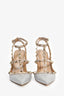 Valentino Grey Patent Rockstud Cage Heels Size 39.5