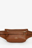 Valentino Cognac Rockstud Leather Pebble Belt Bag