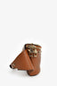 Valentino Cognac Rockstud Leather Pebble Belt Bag