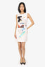 Victoria Beckham White Geometric Print Sleeveless Mini Dress Size 4