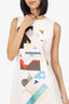Victoria Beckham White Geometric Print Sleeveless Mini Dress Size 4