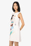 Victoria Beckham White Geometric Print Sleeveless Mini Dress Size 4