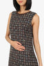 Dolce & Gabbana Brown Tweed Check Sleeveless Mini Dress Size 40