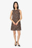 Dolce & Gabbana Brown/Orange Tweed Sleeveless Mini Dress Size 38