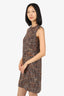 Dolce & Gabbana Brown/Orange Tweed Sleeveless Mini Dress Size 38