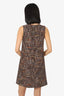 Dolce & Gabbana Brown/Orange Tweed Sleeveless Mini Dress Size 38