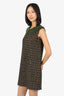 Dolce & Gabbana Green/Grey Tweed Lace Collar Sleeveless Dress Size 40