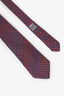 Hermes Red/Navy Silk Printed Tie