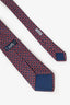 Hermes Red/Navy Silk Printed Tie