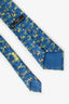 Hermes Blue Silk Horse Print Tie