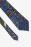 Salvatore Ferragamo Blue Silk Horse Print Tie