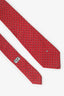 Celine Red Silk Horsebit Print Tie