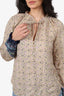Veronica Beard Cream/Multi Silk Printed Blouse Size 2