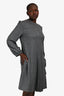 Weekend Max Mara Grey Herringbone Long Sleeve Dress Size XL