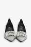 Roger Vivier Silver 'Flower Strass' Glitter Pumps Size 41