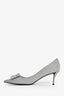 Roger Vivier Silver 'Flower Strass' Glitter Pumps Size 41