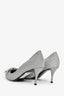 Roger Vivier Silver 'Flower Strass' Glitter Pumps Size 41