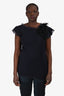 Valentino T-Shirt Couture Navy Feather Embellished T-Shirt Size 12