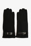 Fendi Black Nylon/Leather Gloves
