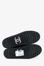 Pre-Loved Chanel™ Black CC Leather Tweed High Top Sneakers Size 37.5