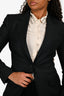Dolce & Gabbana Black Metallic Pinstripe Tailored Wool Blazer Size 40