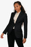 Dolce & Gabbana Black Metallic Pinstripe Tailored Wool Blazer Size 40