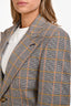 Gucci Brown/Orange/Yellow Houndstooth Blazer Size 48