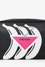 Prada Black Leather Banana Printed Camera Crossbody Bag