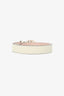 Gucci White Leather GG Logo Belt Size 75
