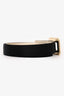 Roger Vivier Black Satin/Leather Crystal Embellished Buckle Belt Size 75