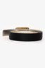 Roger Vivier Black Satin/Leather Crystal Embellished Buckle Belt Size 75