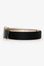Roger Vivier Black Satin/Leather Crystal Embellished Buckle Belt Size 75