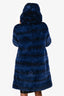 Yves Salomon Blue Rabbit Fur Reversible Down Coat Size 36