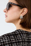 Pre-Loved Chanel™ Silver Tone Faux Pearl CC Crystal Embellished Earrings