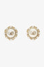 Pre-Loved Chanel™ Gold Tone Faux Pearl CC Logo Stud Earrings