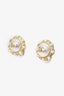 Pre-Loved Chanel™ Gold Tone Faux Pearl CC Logo Stud Earrings