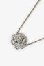 Pre-Loved Chanel™ Silver Tone Crystal Camellia Flower Necklace