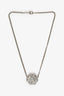 Pre-Loved Chanel™ Silver Tone Crystal Camellia Flower Necklace