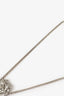 Pre-Loved Chanel™ Silver Tone Crystal Camellia Flower Necklace