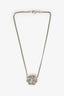 Pre-Loved Chanel™ Silver Tone Crystal Camellia Flower Necklace