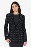 Givenchy Black/White Wool Printed Single Breasted Blazer Size 40